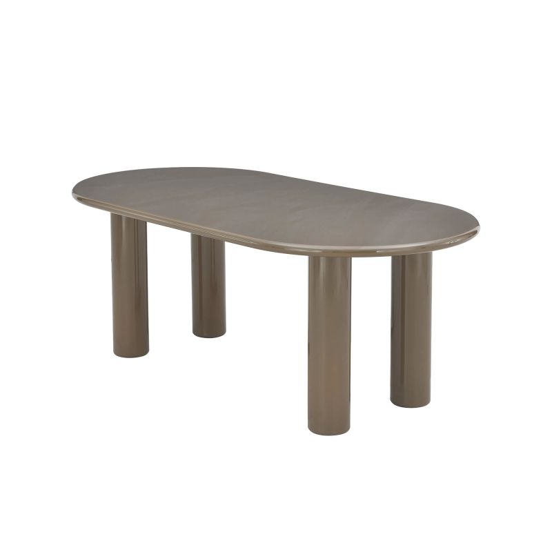 Table de séjour NORI laquée brillante vert sepia 200cm