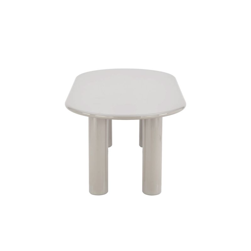 Table de séjour NORI laquée brillante beige argile 200cm