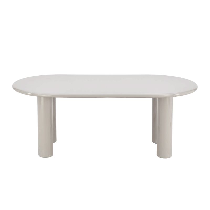 Table de séjour NORI laquée brillante beige argile 200cm
