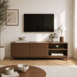 Meuble TV ORCA effet noyer 140 cm