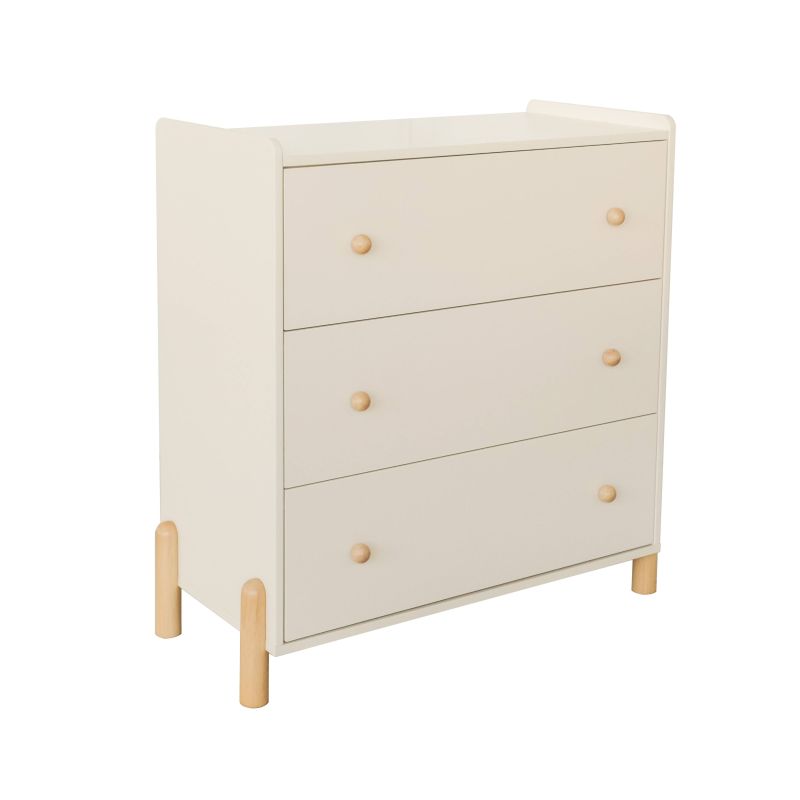 Commode enfant MONA 3 tiroirs beige 86cm