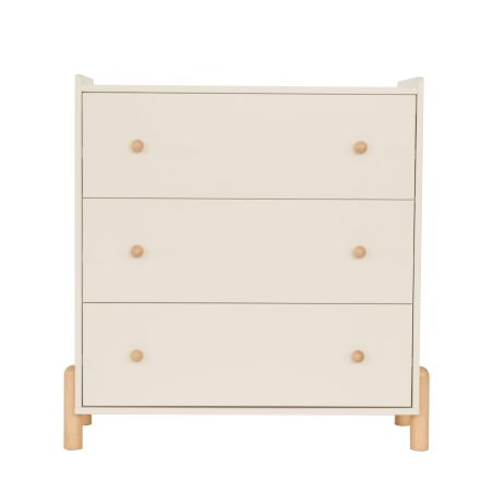 Commode enfant MONA 3 tiroirs beige 86cm