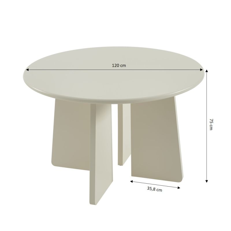 Table à manger JALIA laquée cachemire