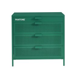 Commode PANTONE 4 tiroirs métal émeraude 80cm