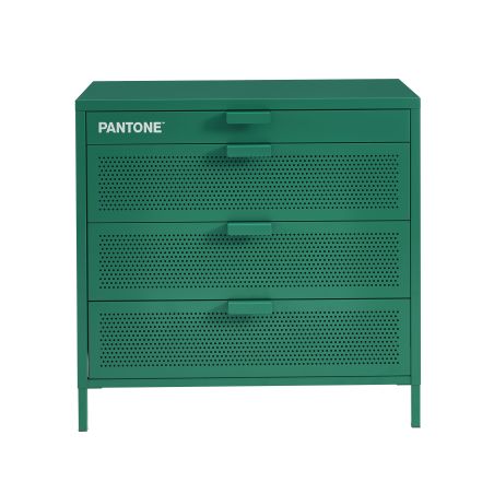 Commode PANTONE 4 tiroirs métal émeraude 80cm