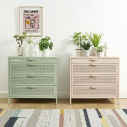 Commode PANTONE 4 tiroirs métal rose blush 80cm