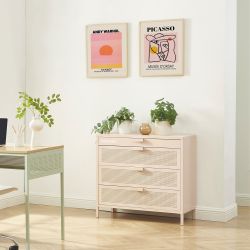 Commode PANTONE 4 tiroirs métal rose blush 80cm