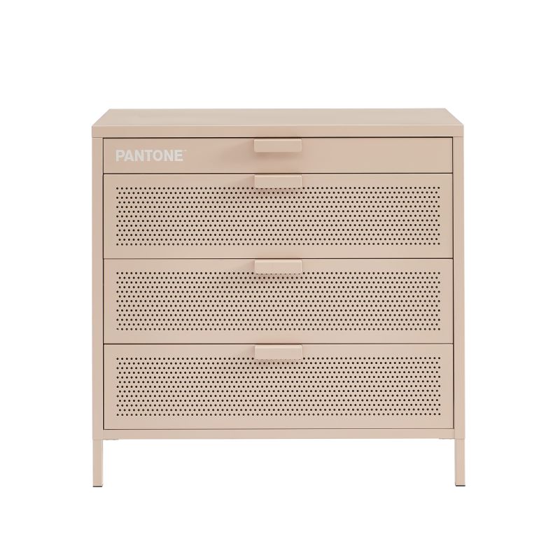 Commode PANTONE 4 tiroirs métal rose blush 80cm