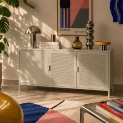 Buffet PANTONE 3 portes métal beige sable 160cm