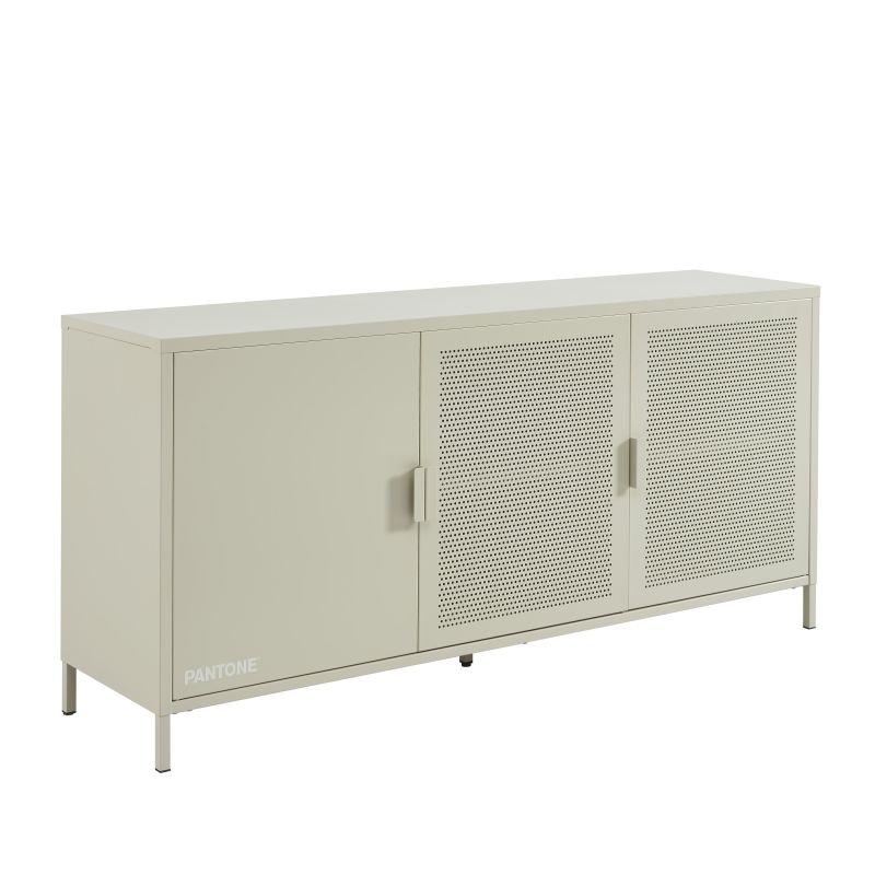 Buffet PANTONE 3 portes métal beige sable 160cm