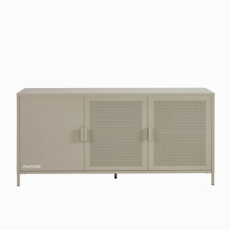 Buffet PANTONE 3 portes métal taupe 160cm
