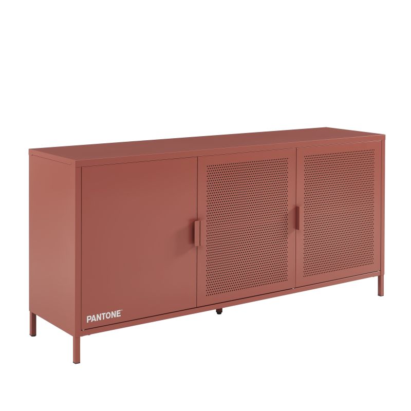Buffet PANTONE 3 portes métal terracotta 160cm