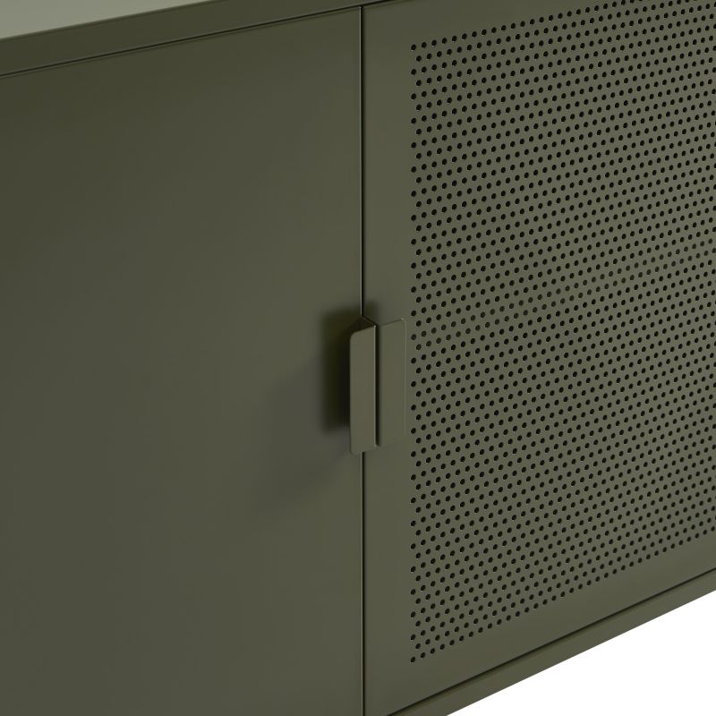 Buffet PANTONE 3 portes métal vert olive 160cm