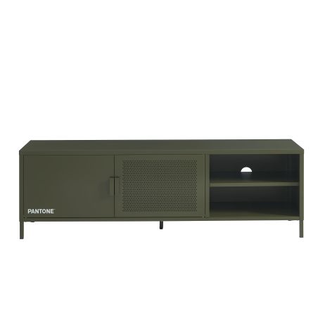 Meuble TV PANTONE métal vert olive 160cm
