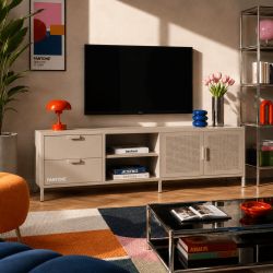 Meuble TV PANTONE métal taupe 200cm