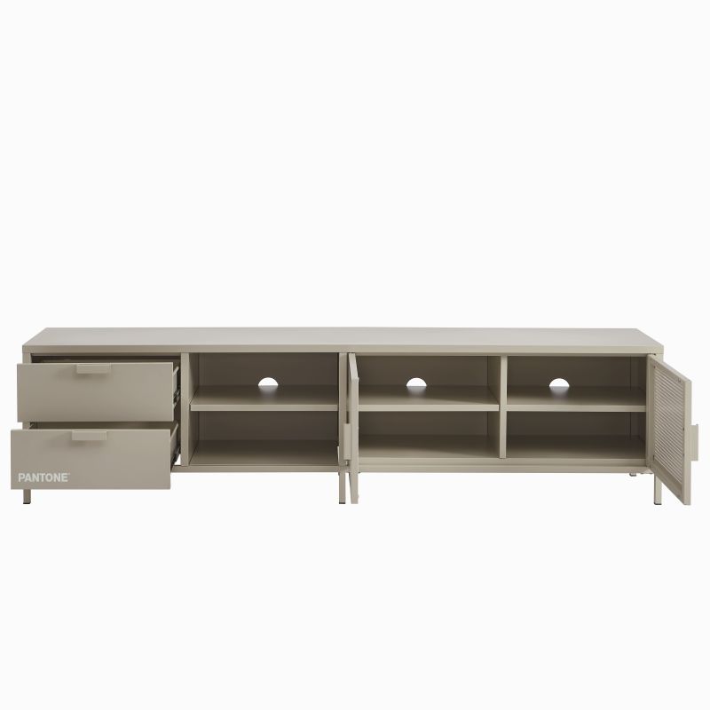 Meuble TV PANTONE métal taupe 200cm