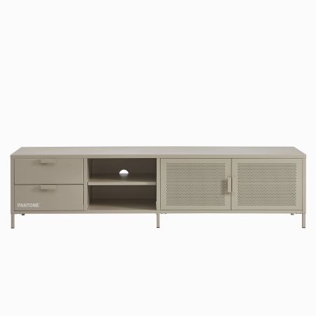 Meuble TV PANTONE métal taupe 200cm