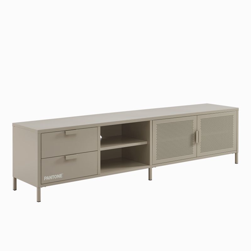 Meuble TV PANTONE métal taupe 200cm