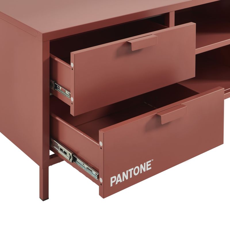 Meuble TV PANTONE métal terracotta 200cm