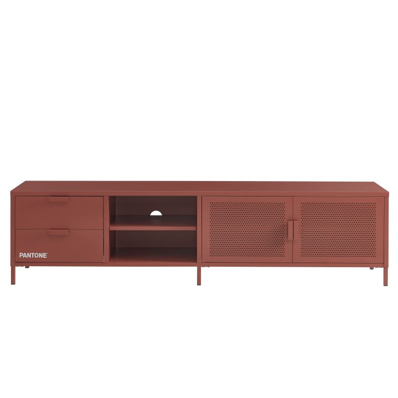 Meuble TV PANTONE métal terracotta 200cm