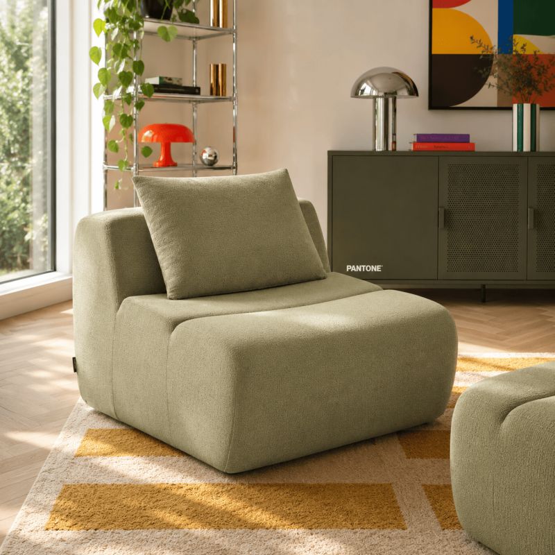 Chauffeuse PANTONE 1 place tissu vert amande