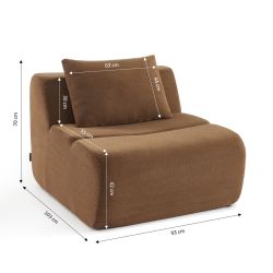 Chauffeuse PANTONE 1 place tissu marron