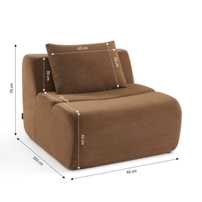 Chauffeuse PANTONE 1 place tissu marron