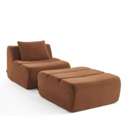Chauffeuse PANTONE 1 place tissu terracotta