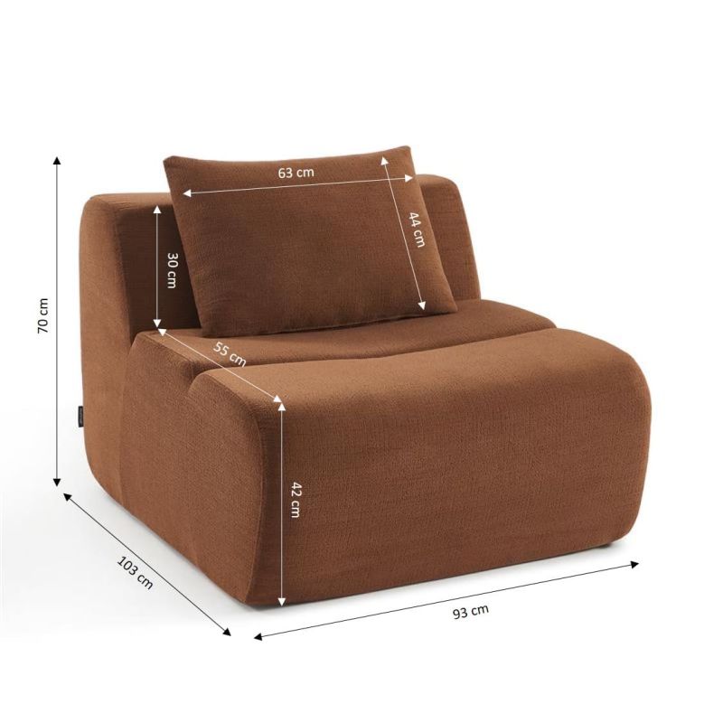 Chauffeuse PANTONE 1 place tissu terracotta