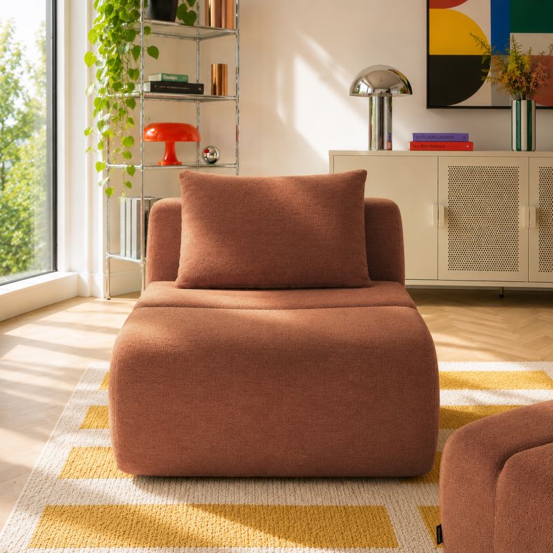 Chauffeuse PANTONE 1 place tissu terracotta