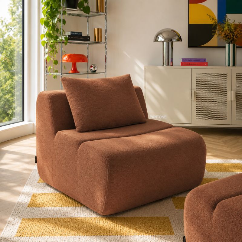 Chauffeuse PANTONE 1 place tissu terracotta