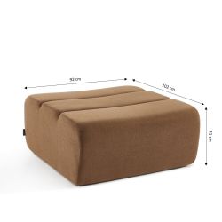 Pouf PANTONE 1 place tissu marron