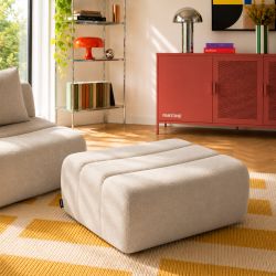 Pouf PANTONE 1 place tissu taupe