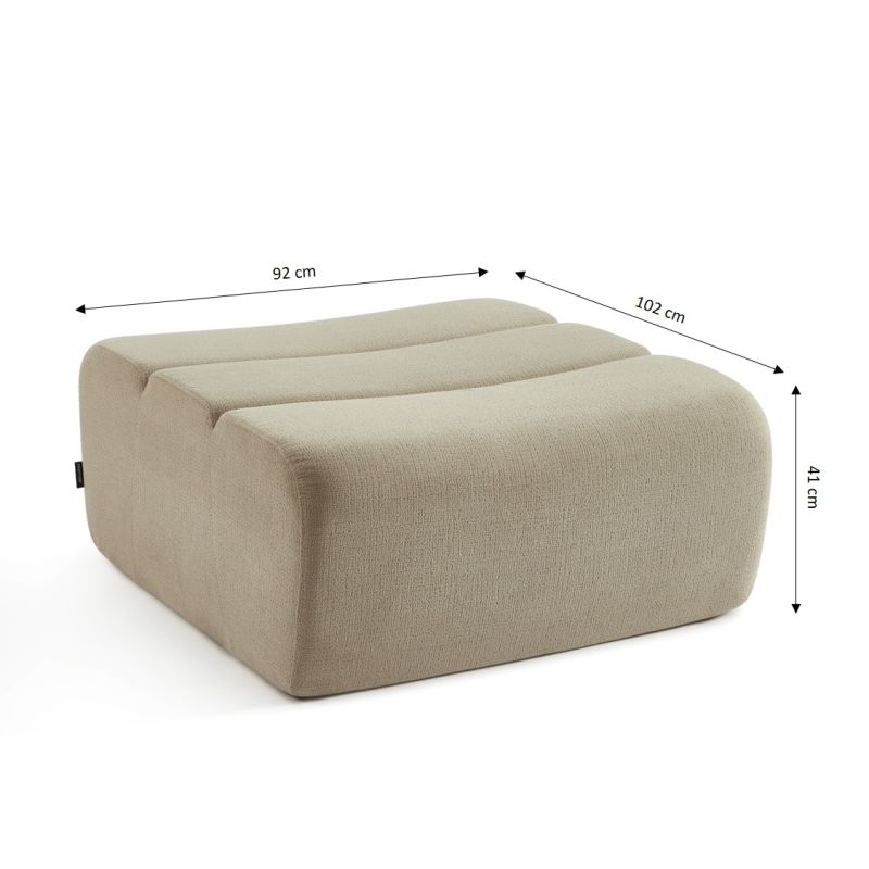 Pouf PANTONE 1 place tissu taupe