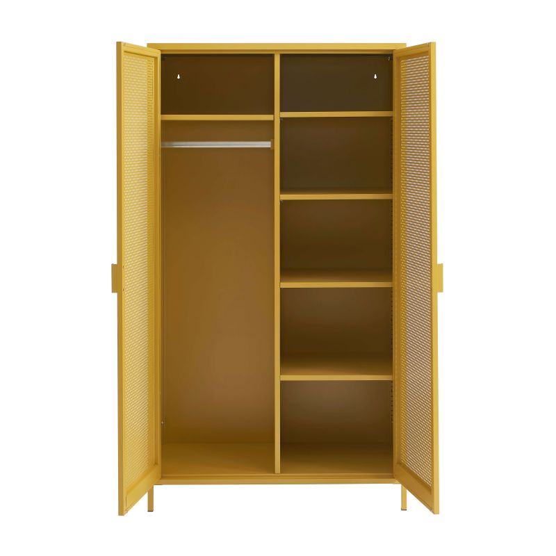 Armoire PANTONE métal jaune moutarde 2 portes