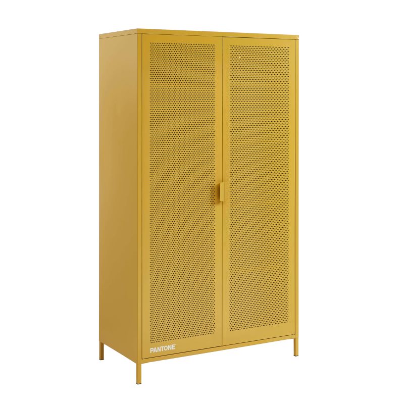 Armoire PANTONE métal jaune moutarde 2 portes