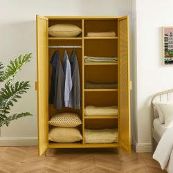 Armoire PANTONE métal jaune moutarde 2 portes