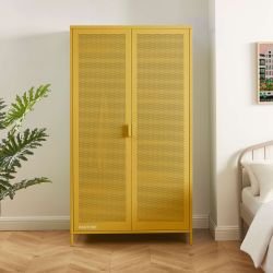 Armoire PANTONE métal jaune moutarde 2 portes