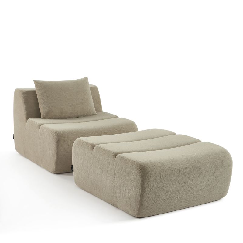 Chauffeuse PANTONE 1 place tissu taupe
