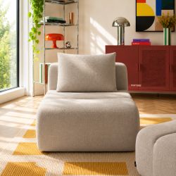 Chauffeuse PANTONE 1 place tissu taupe