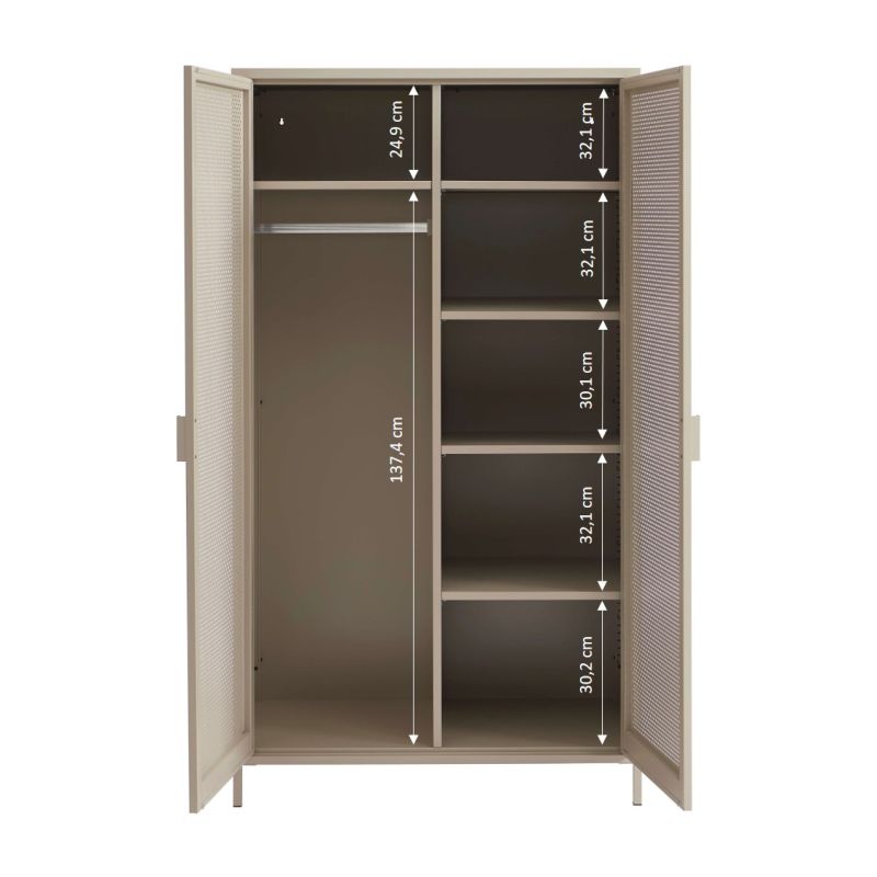 Armoire PANTONE métal taupe 2 portes