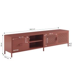 Meuble TV PANTONE métal terracotta 200cm