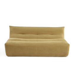 Banquette PANTONE 2 places tissu jaune moutarde