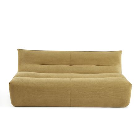 Banquette PANTONE 2 places tissu jaune moutarde