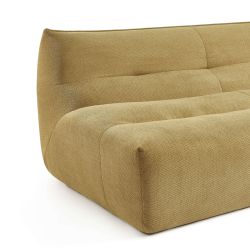 Banquette PANTONE 2 places tissu jaune moutarde