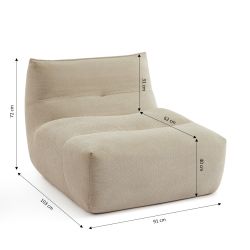 Chauffeuse PANTONE 1 place tissu beige
