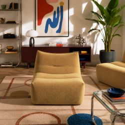 Chauffeuse PANTONE 1 place tissu jaune moutarde