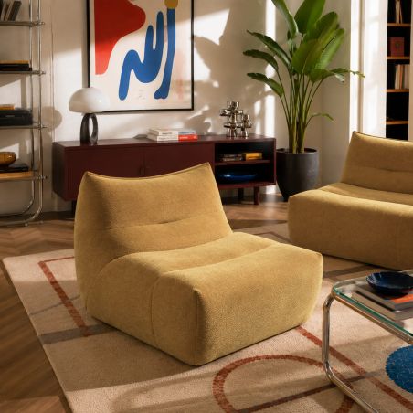 Chauffeuse PANTONE 1 place tissu jaune moutarde