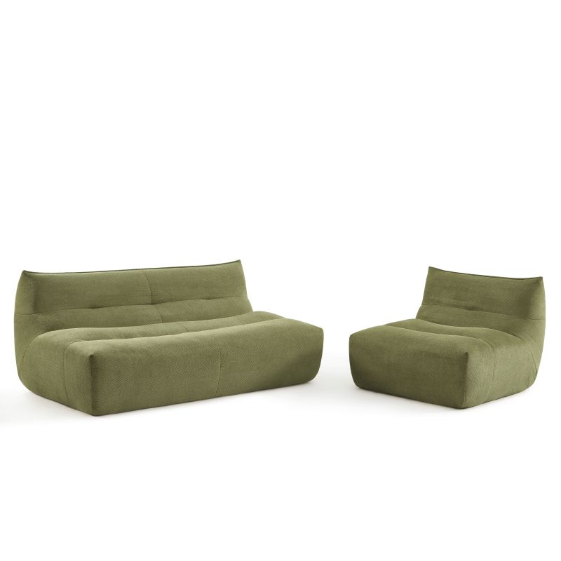 Chauffeuse PANTONE 1 place tissu vert olive