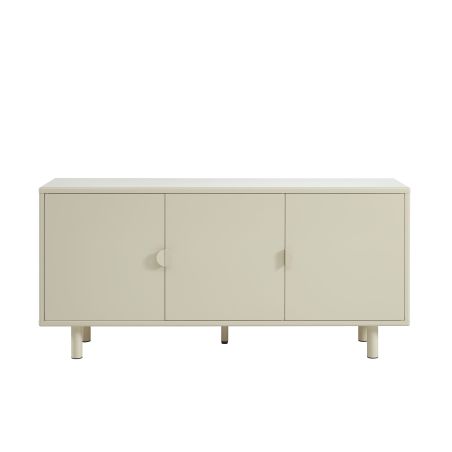 Buffet PANTONE métal beige tofu 3 portes 160cm